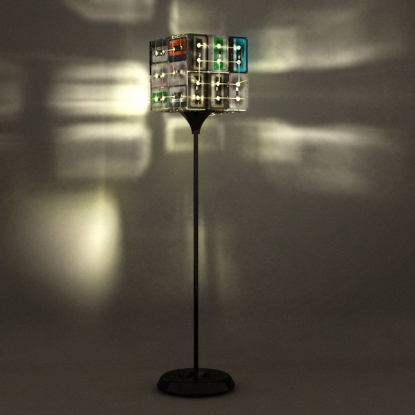  recycled cassettes lamp